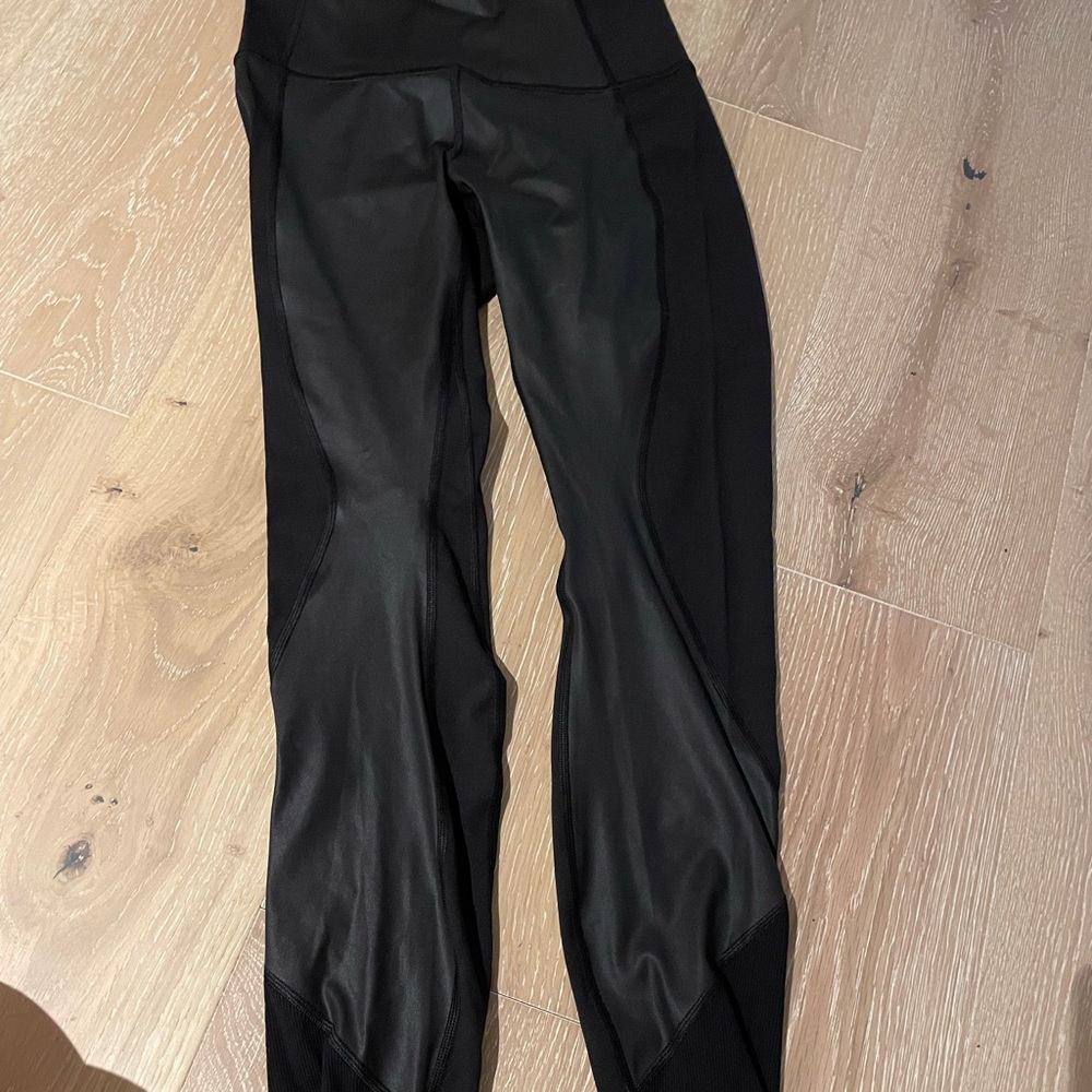 lululemon athletica faux leather Black Leggings